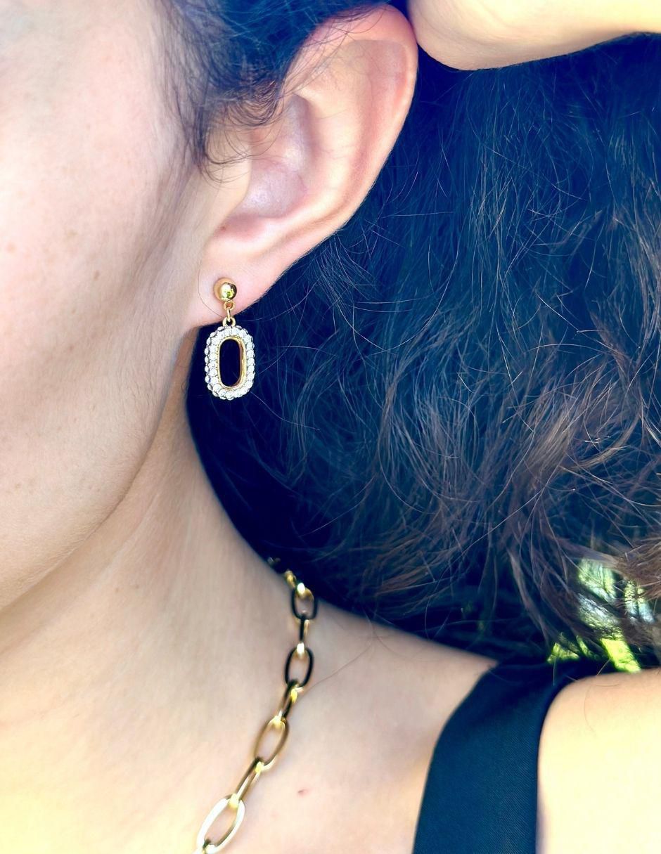 Aretes con acabado brillante cristal 5