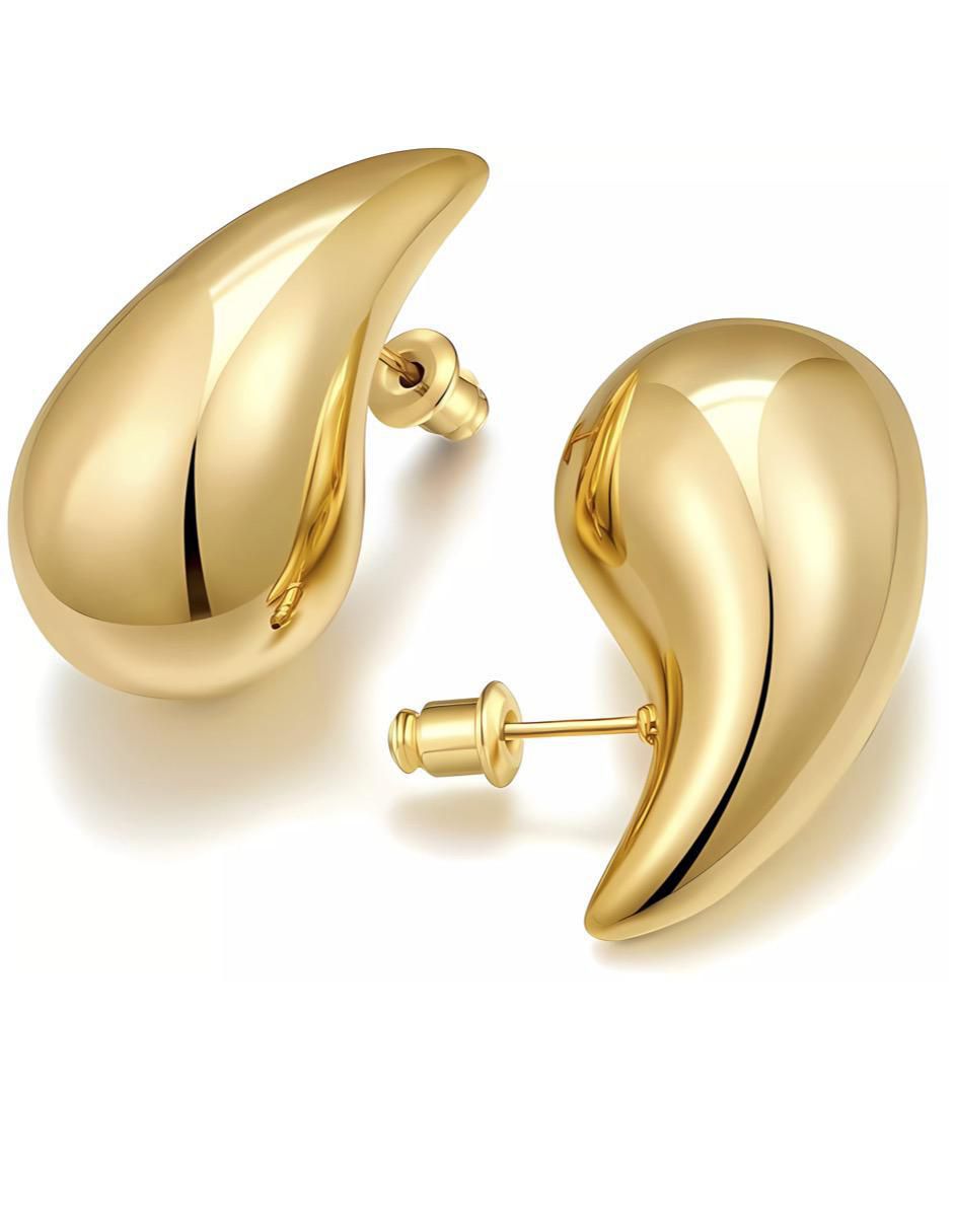 Aretes de gota Fashion con acabado brillante 2