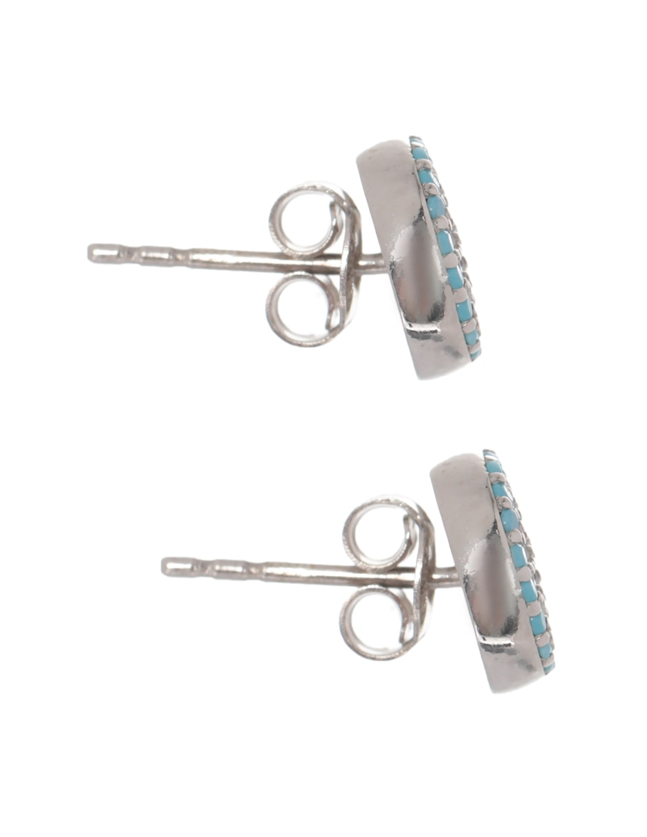 Broqueles de flor Mediterraneo Ojo de plata P 925 con acabado brillante 3
