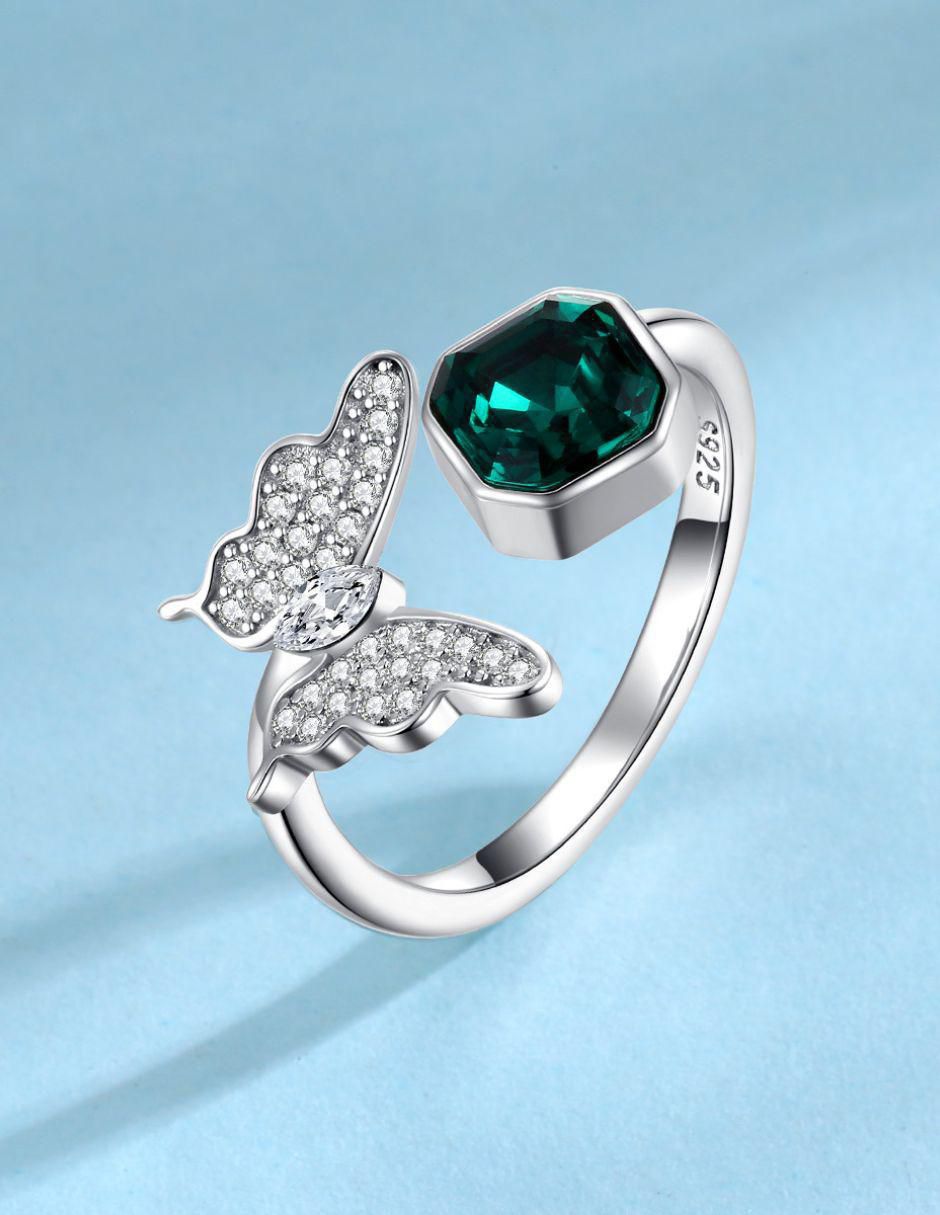 Anillo de mariposa cristal brillante 4