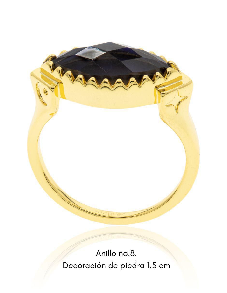 Anillo ovalado piedra lunar brillante