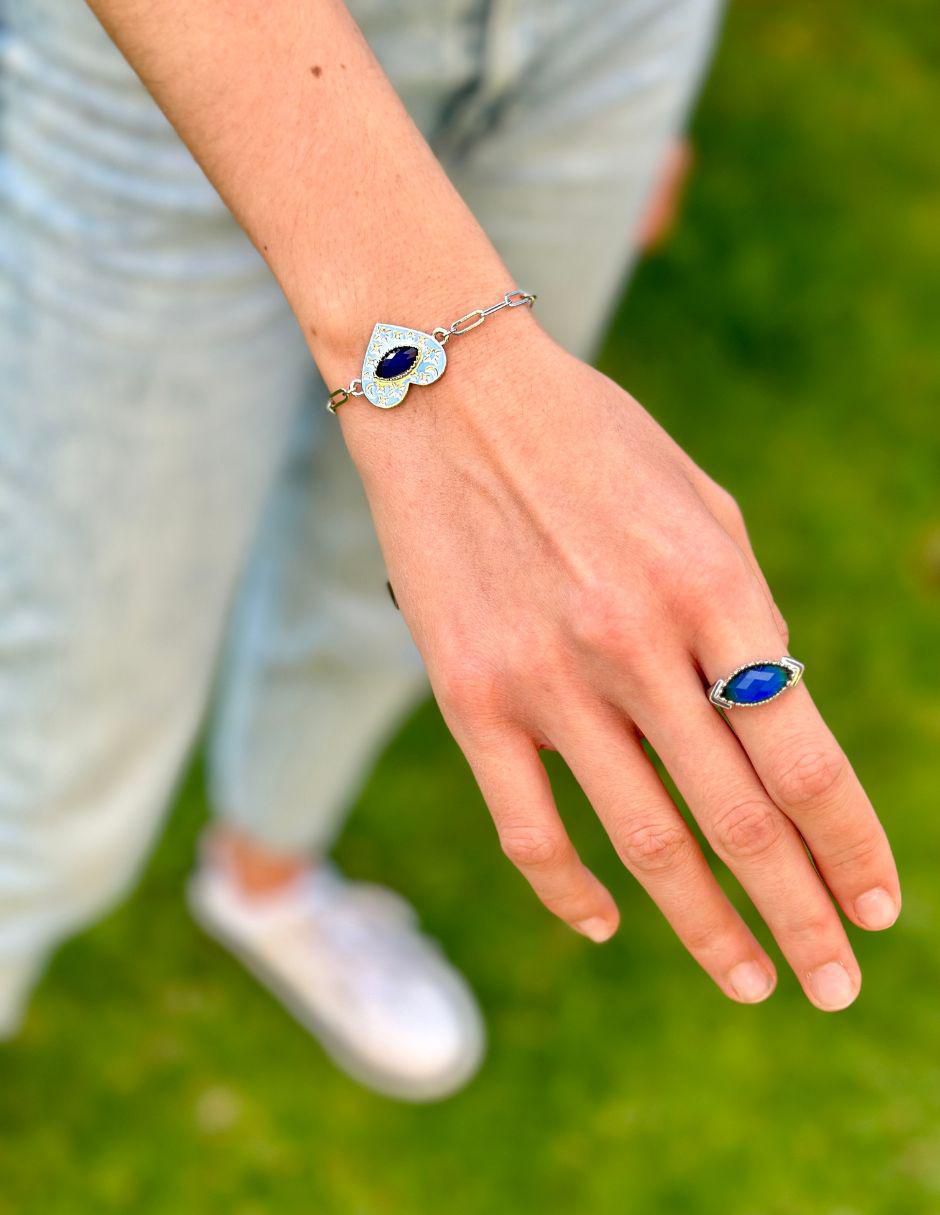 Anillo piedra lunar brillante
