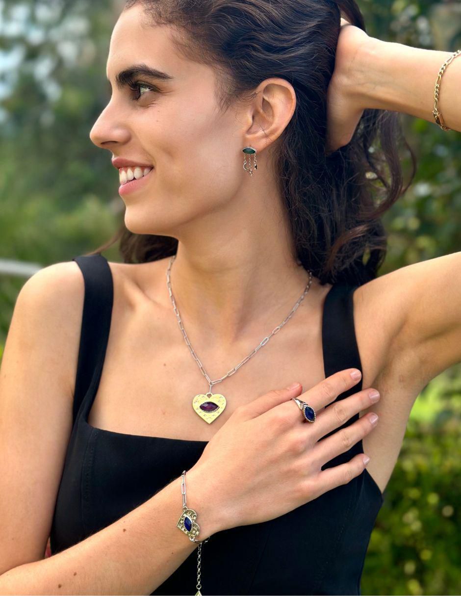 Anillo piedra lunar brillante