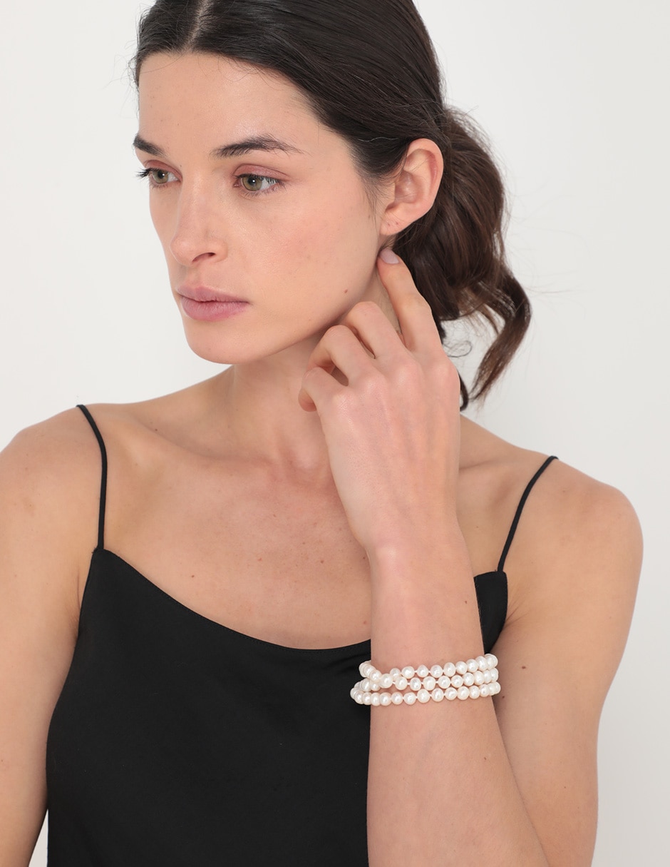 Pulsera Anthony Vincent con perla acabado lustre