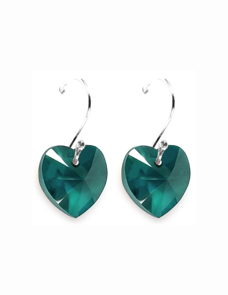 Aretes y collar de corazón Zvezda de plata p 925 cristal 4