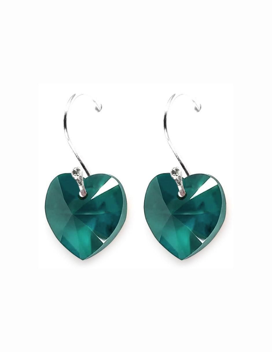 Aretes y collar de corazón Zvezda de plata p 925 cristal 5