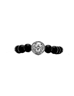 Brazalete de plata con ónix P 925 acabado liso Brazalete de plata con ónix P 925 acabado liso