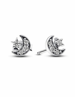 Aretes de luna Timeless de plata P 925 con acabado brillante