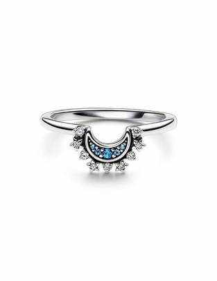 Anillo de luna Moments de plata zirconia cúbica brillante Anillo de luna Moments de plata zirconia cúbica brillante