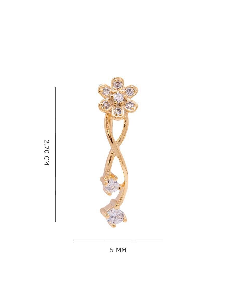 Aretes de flor con acabado pavé 4