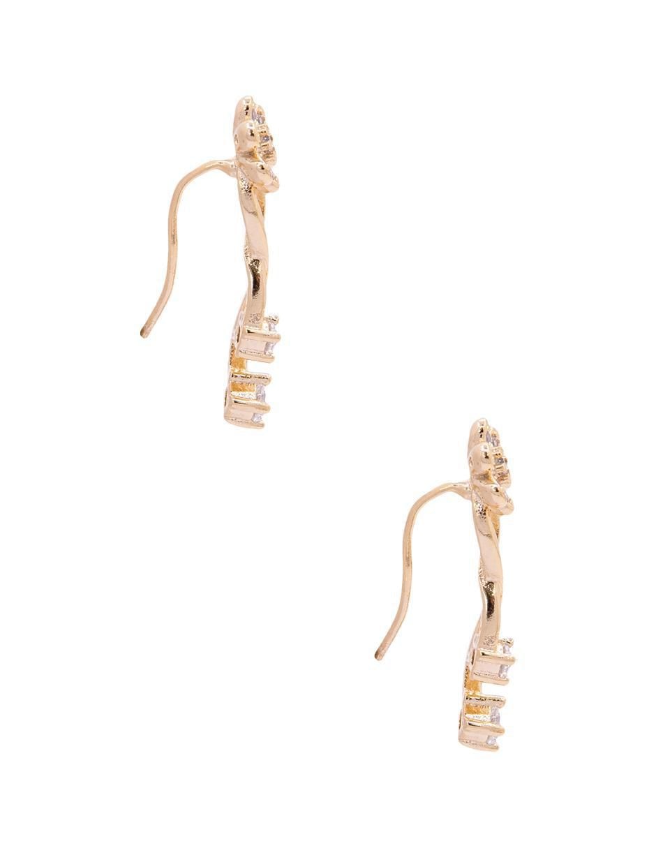 Aretes de flor con acabado pavé 2