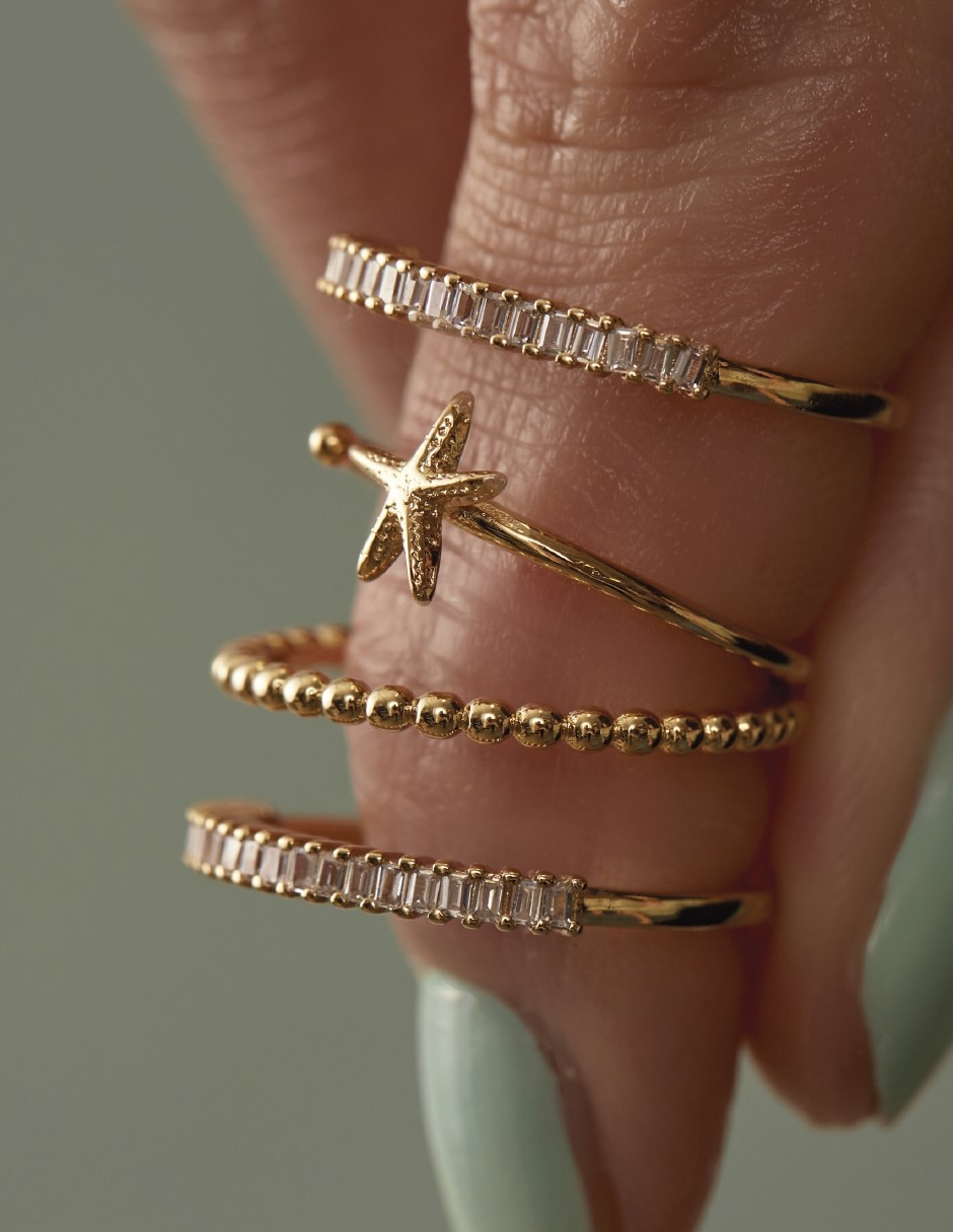 Anillo de estrella Somers 18 k brillante 2