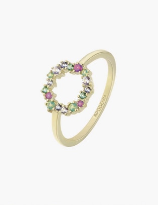 Anillo redondo Angelique Rainbow circonita brillante Anillo redondo Angelique Rainbow circonita brillante