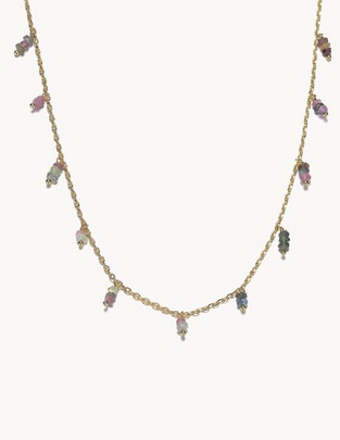 Collar de gota Natural de baño de oro 18 K