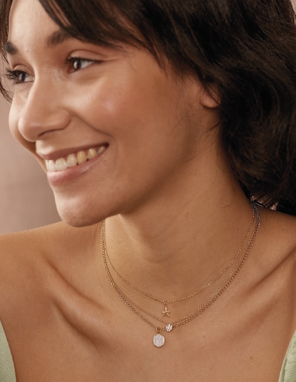 Collar de estrella  Somers de baño de oro 18 K 2