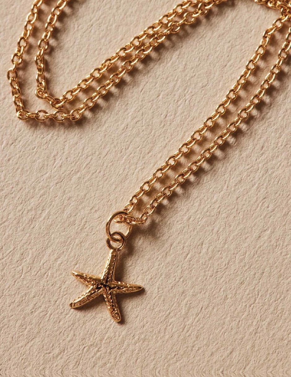 Collar de estrella  Somers de baño de oro 18 K 3