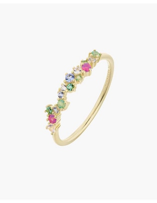 Anillo Guadaloupe 18 k circonita baño de oro