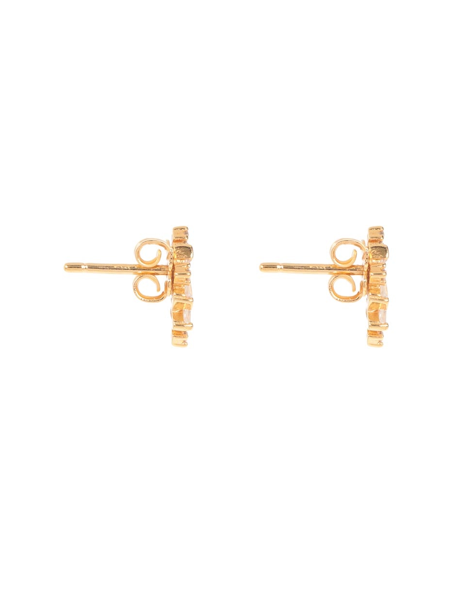 Aretes con acabado baño de oro circonita 3
