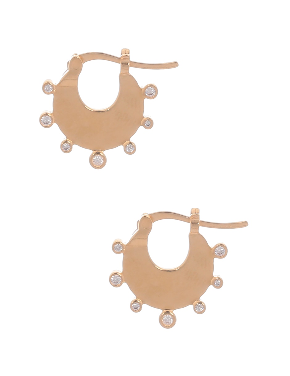 Aretes con acabado baño de oro 3