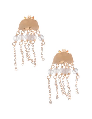 Aretes con acabado baño de oro