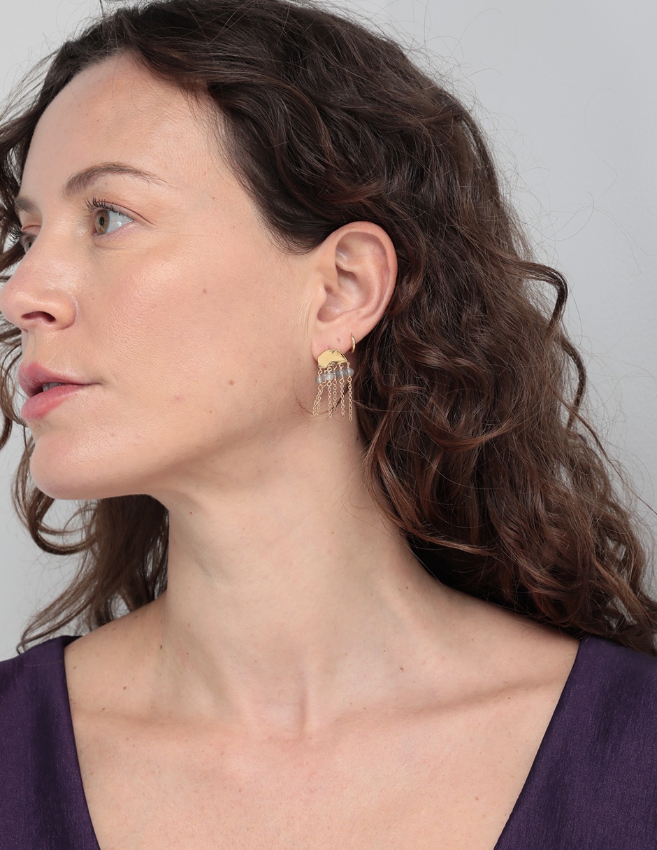 Aretes con acabado baño de oro 4