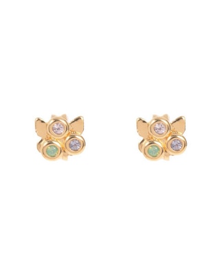 Broqueles Classic con acabado baño de oro 18 K