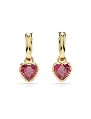 Aretes de corazón con acabado brillante