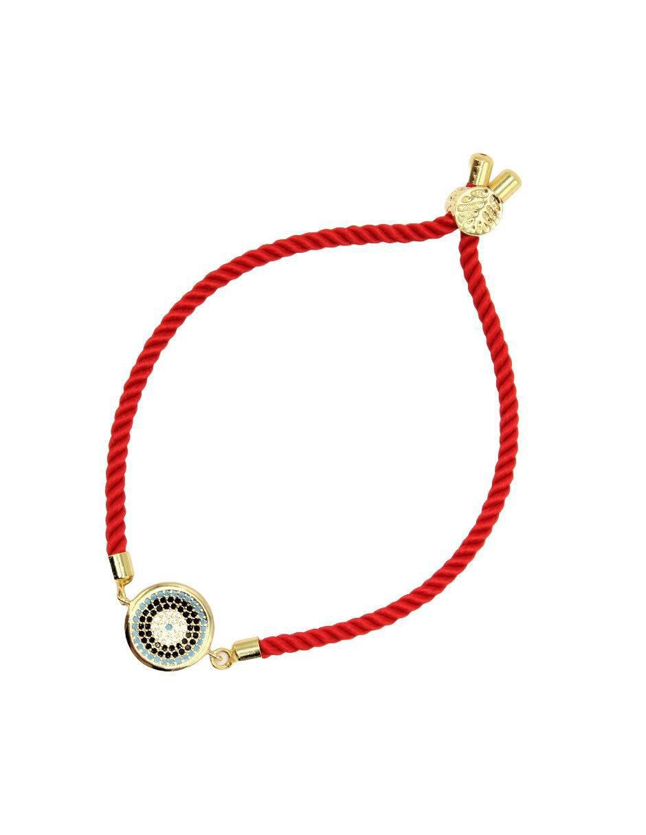 Pulsera con zirconia Ojo Turco acabado baño de oro