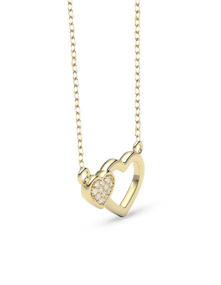 Collar con dije de corazón de oro 14 K 3
