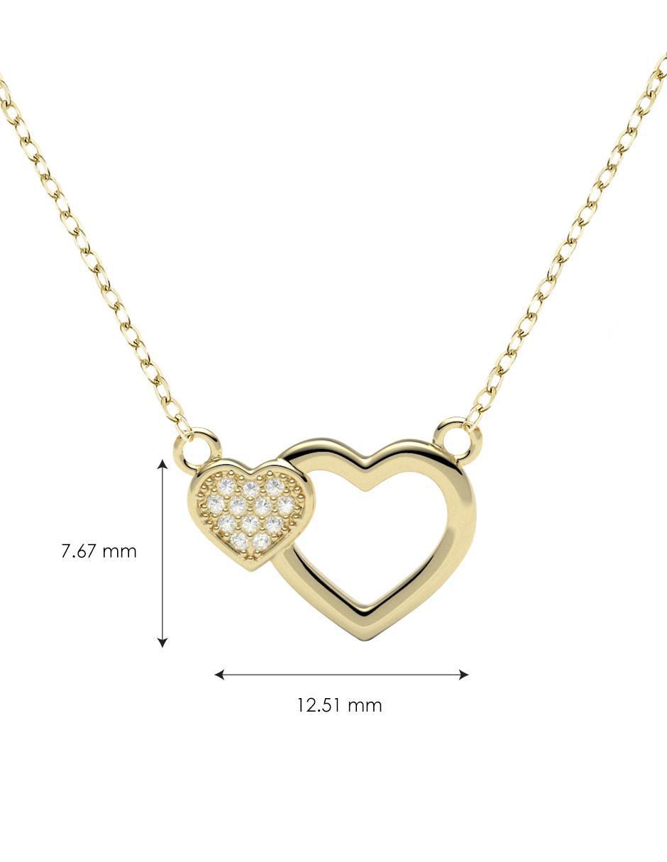 Collar con dije de corazón de oro 14 K