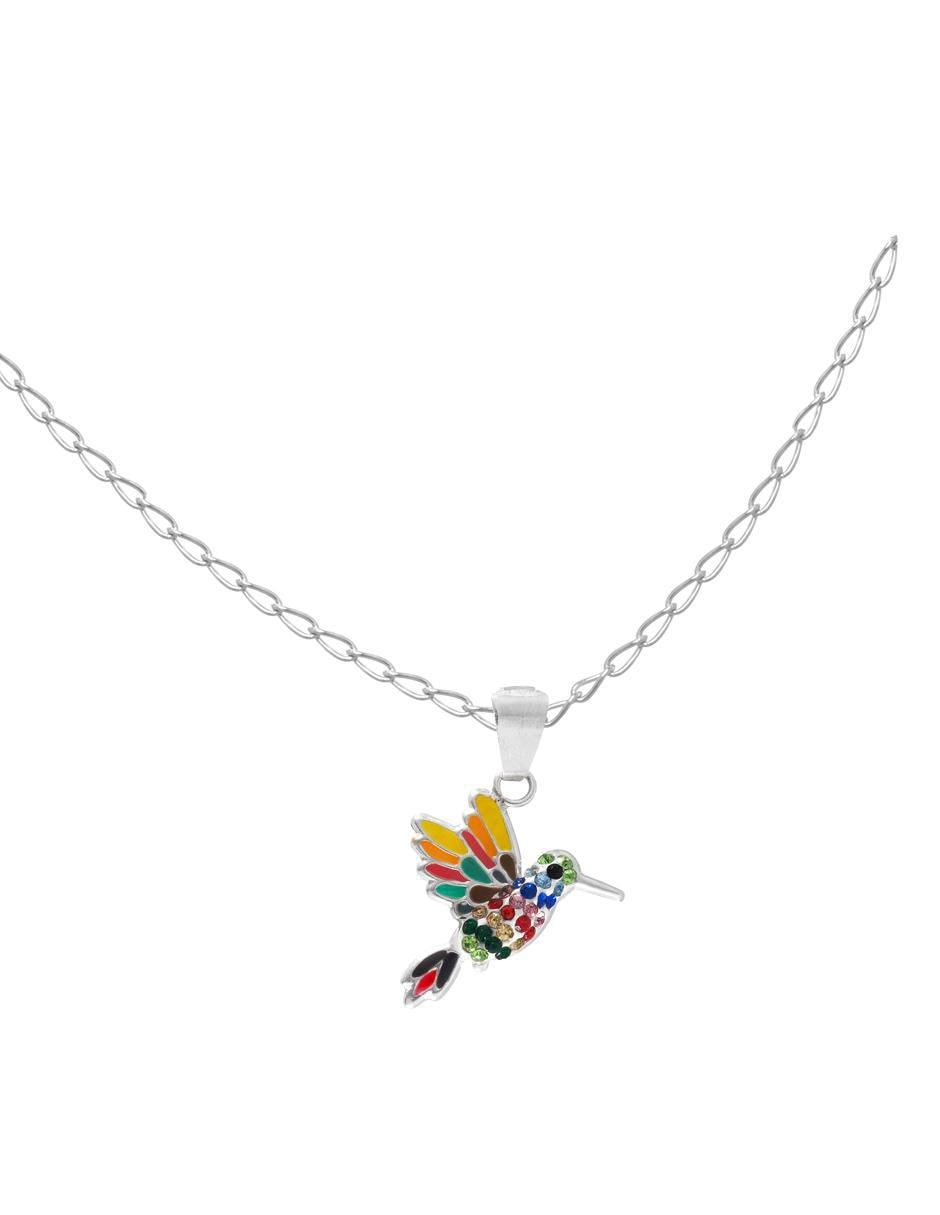 Aretes y collar de colibrí de plata p 925 zirconia 3