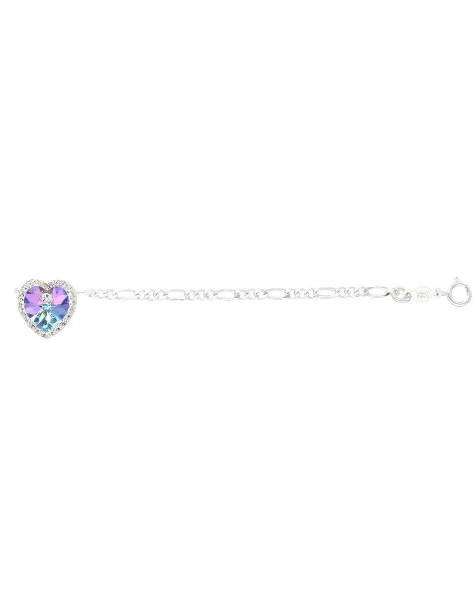Aretes, collar y pulsera de corazón de plata p 925 zirconia 5