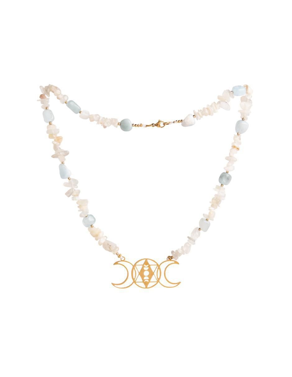Collar luna Manifestando con acabado baño de oro