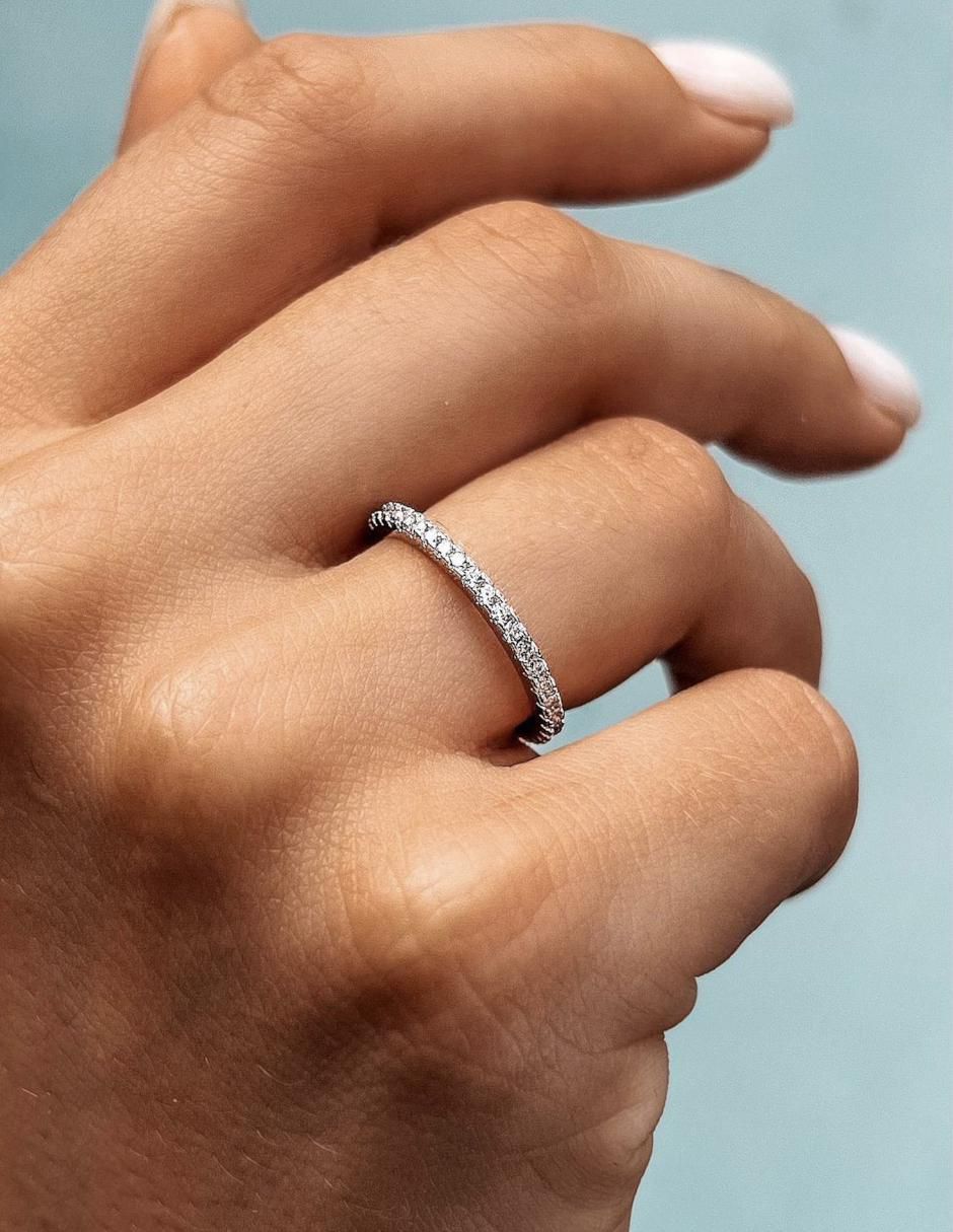 Anillo P 925 de plata zirconia brillante