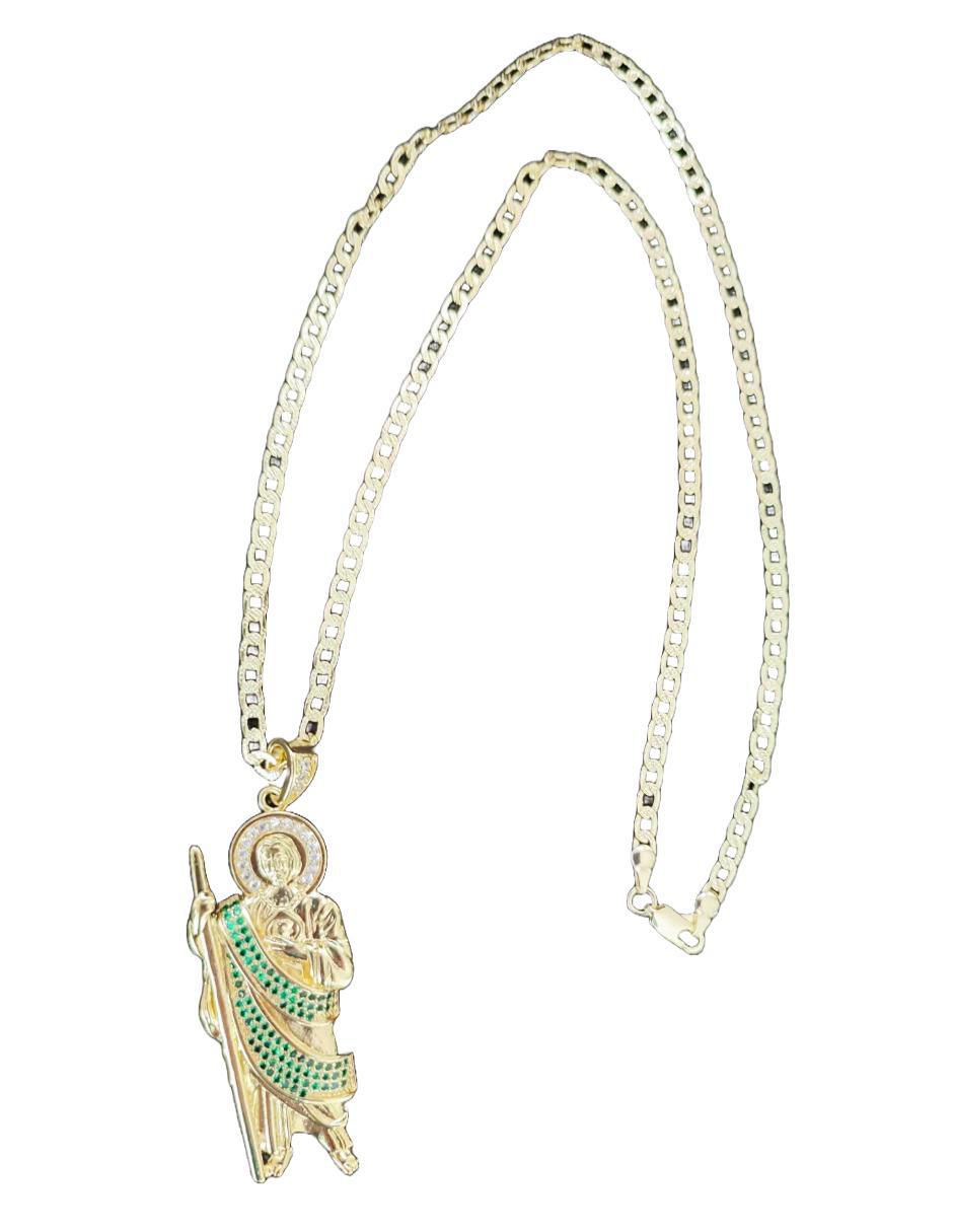 Collar San Judas Tadeo ovalado 18 K Collar San Judas Tadeo ovalado 18 K