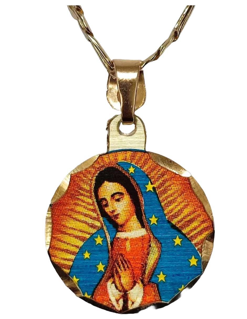 Collar Virgen de Guadalupe circular 18 K 5