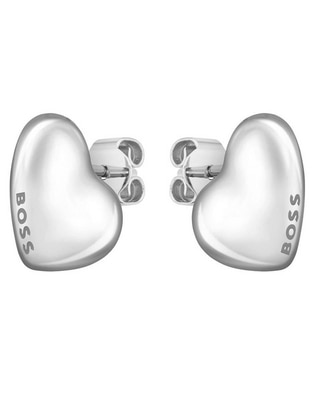 Aretes de corazón con acabado brillante Aretes de corazón con acabado brillante