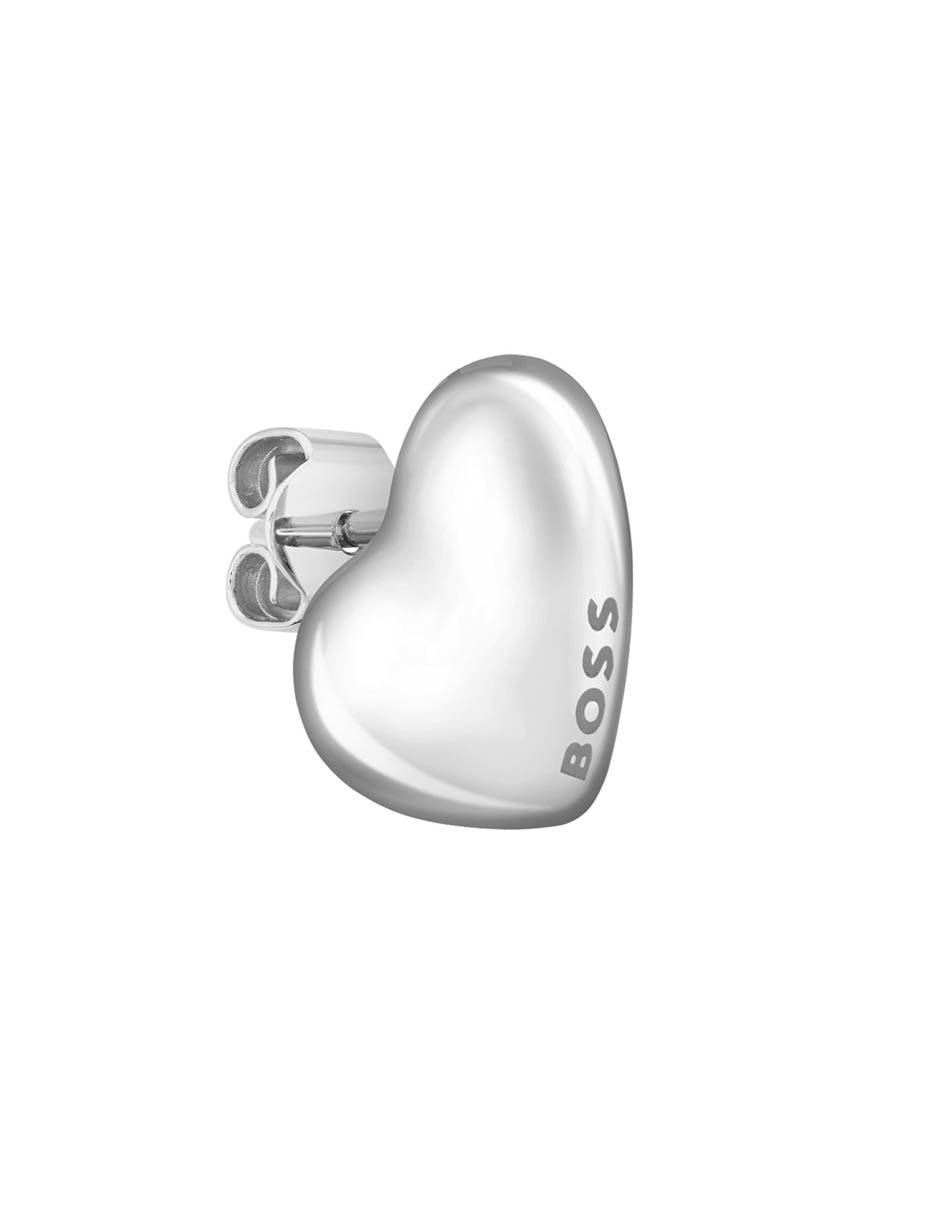 Aretes de corazón con acabado brillante 2