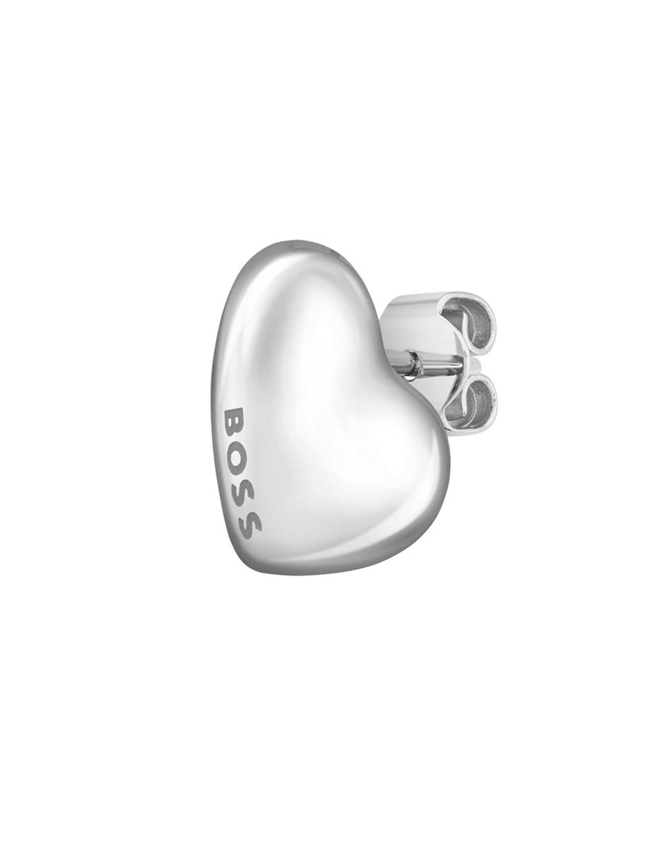 Aretes de corazón con acabado brillante 3