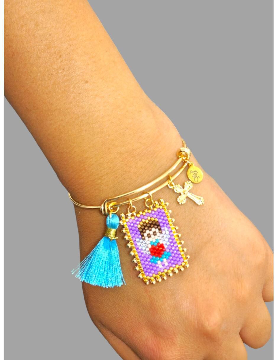 Brazalete con cristal acabado brillante