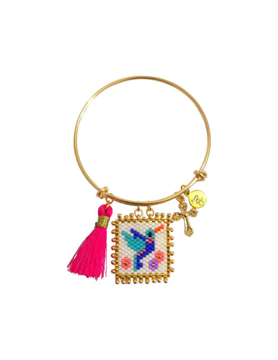 Brazalete con cristal acabado liso