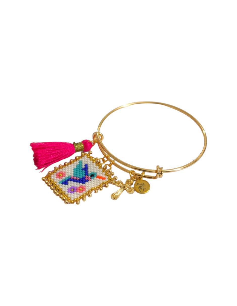 Brazalete con cristal acabado liso
