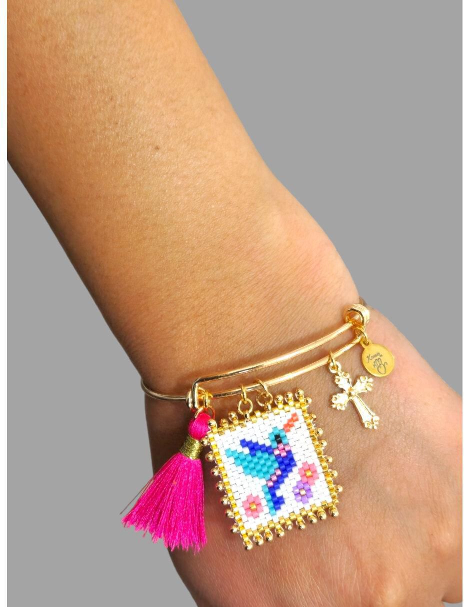 Brazalete con cristal acabado liso