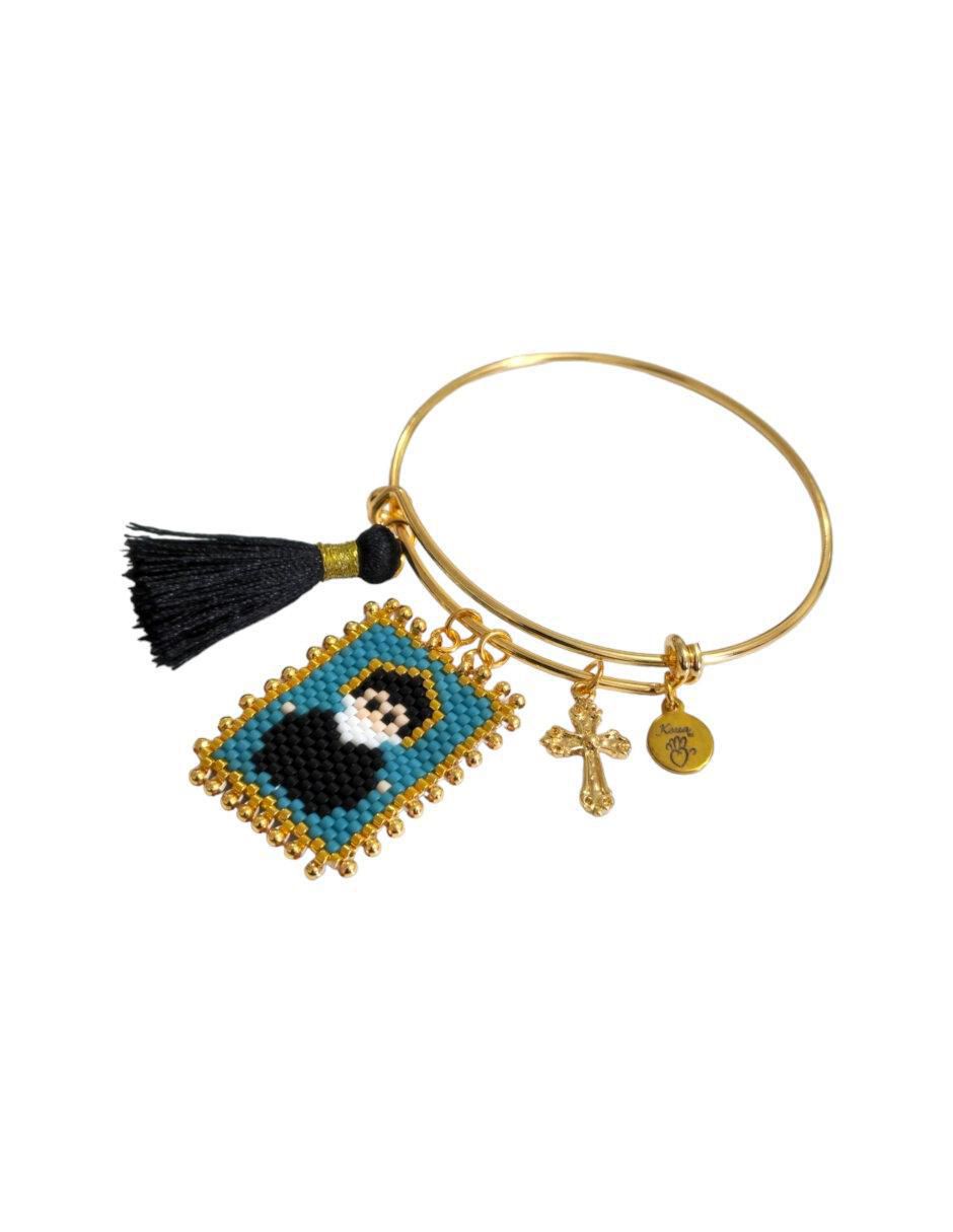 Brazalete con cristal acabado liso