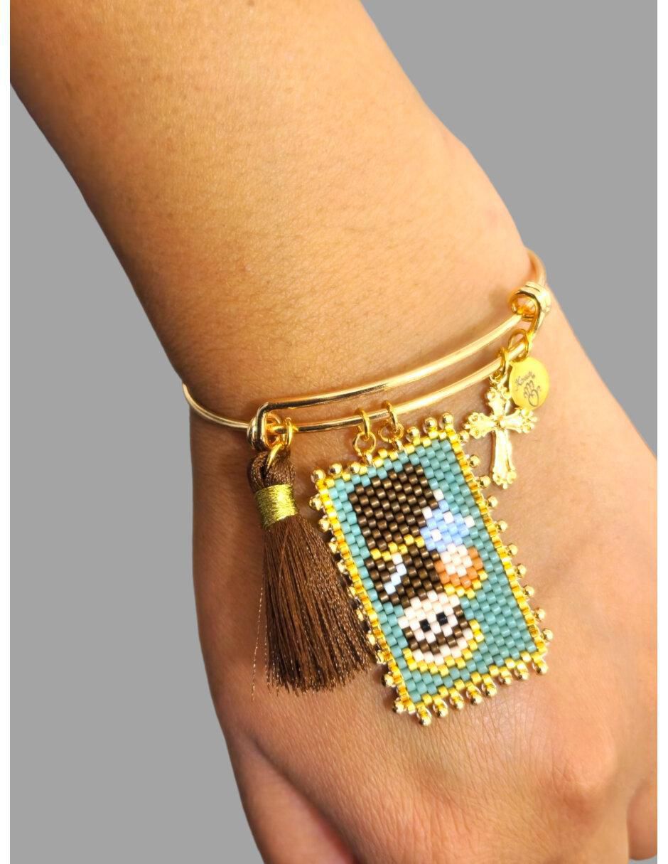 Brazalete con cristal acabado liso
