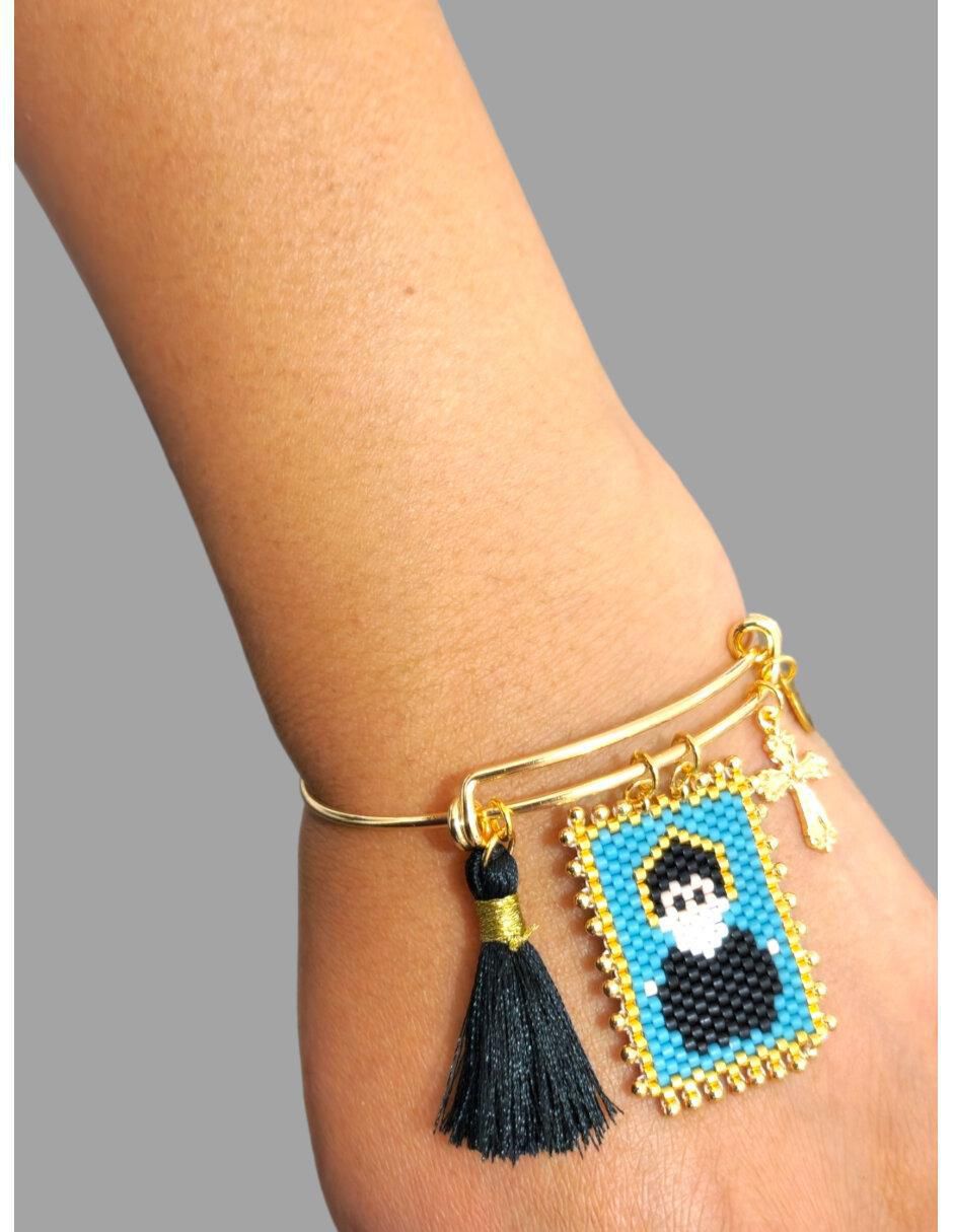 Brazalete con cristal acabado liso