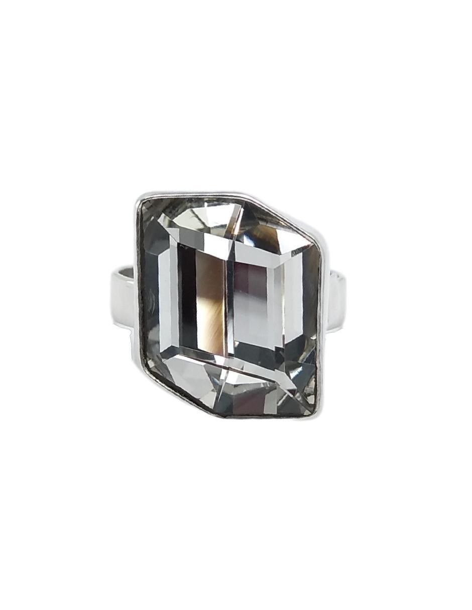 Anillo cuadrada Fancy P 925 de plata cristal brillante 4