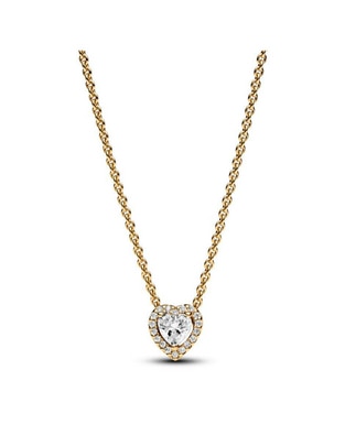 Collar de corazón de plata con acabado baño de oro P 925
