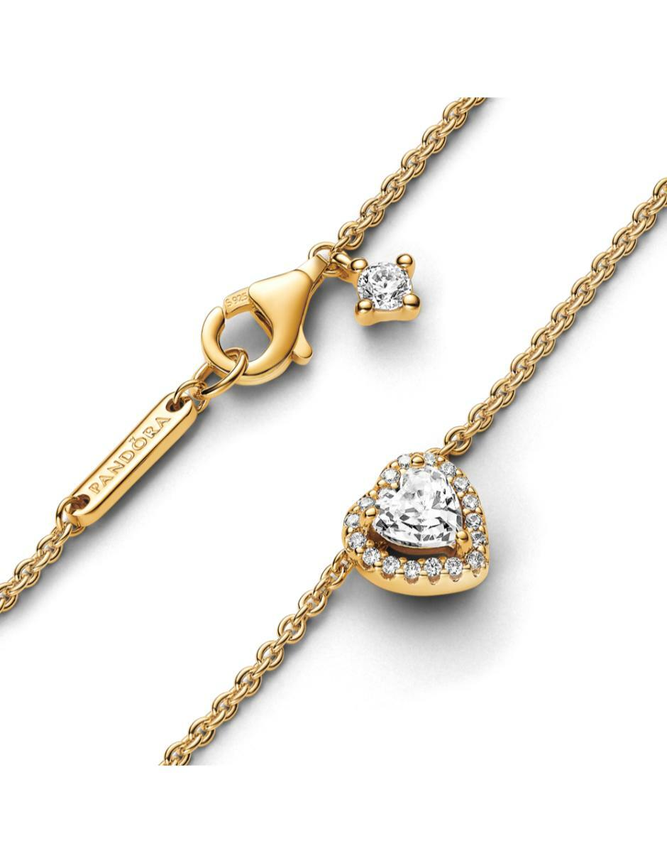 Collar de corazón de plata con acabado baño de oro P 925 3