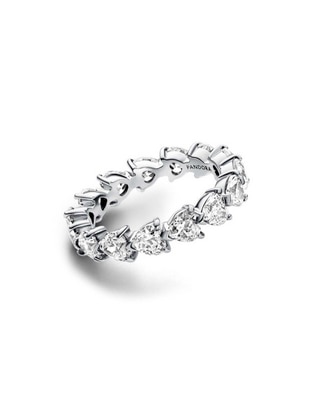 Anillo redondo Timeless P 925 de plata zirconia cúbica brillante Anillo redondo Timeless P 925 de plata zirconia cúbica brillante